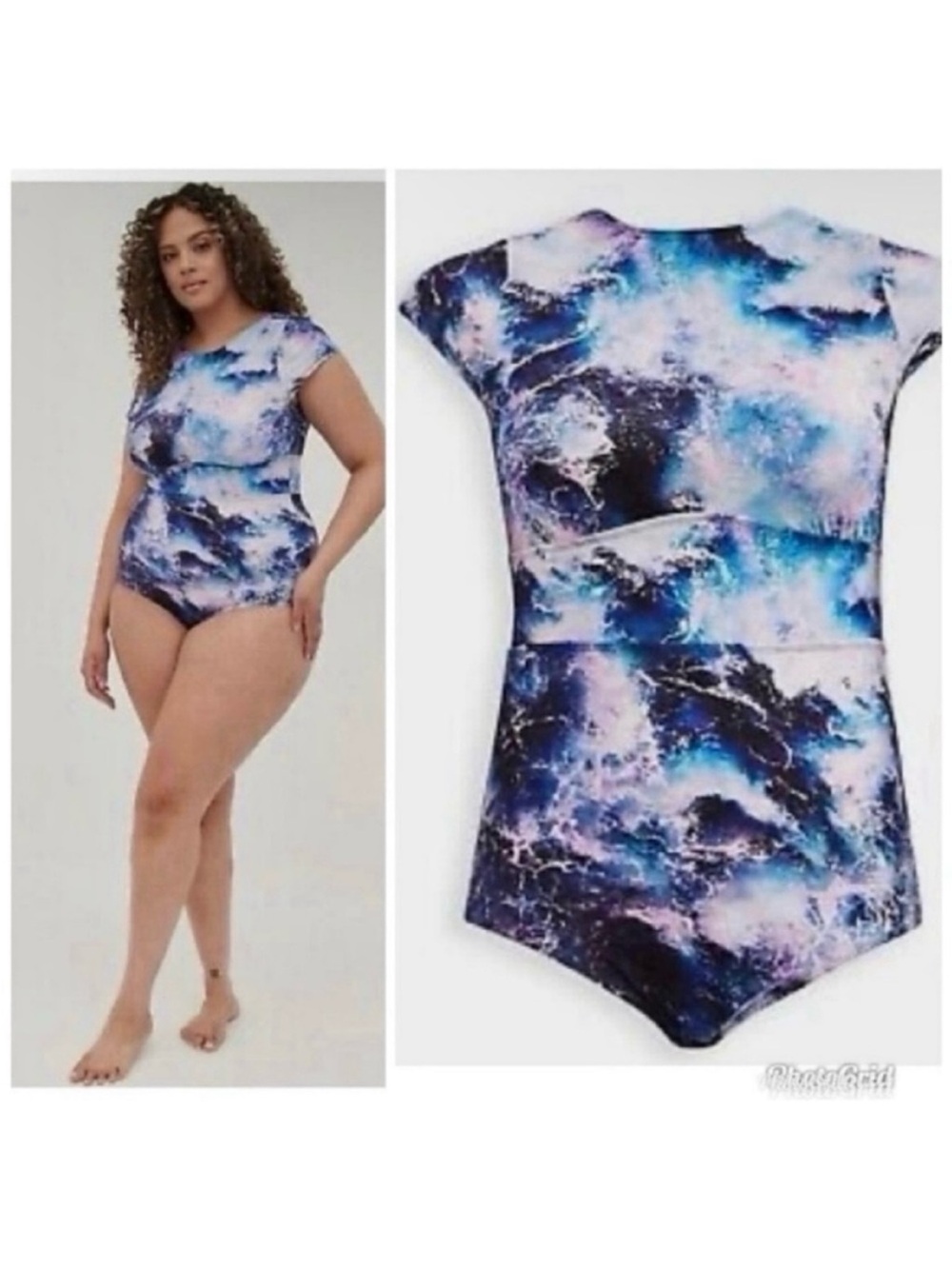 torrid Blue and Purple Galaxy Print One-Piece NWOT